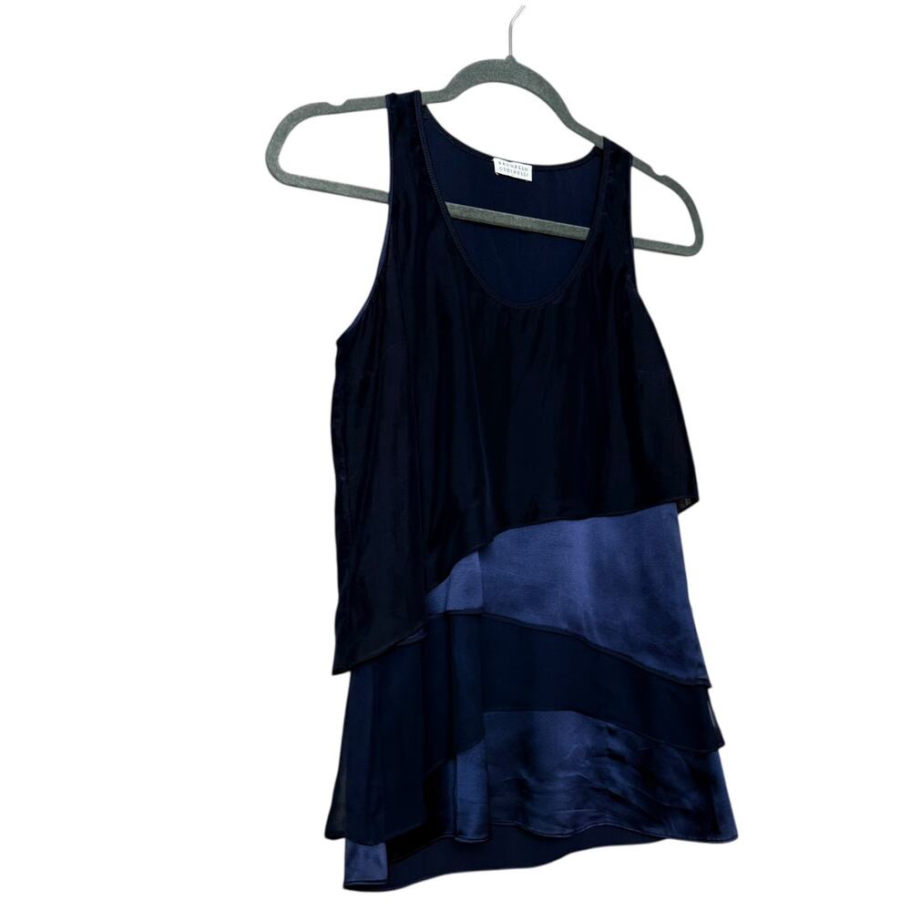 Brunello Cucinelli Tiered Tunic Top Blouse Size M Sleeveless Made in Italy - Picture 10 of 14